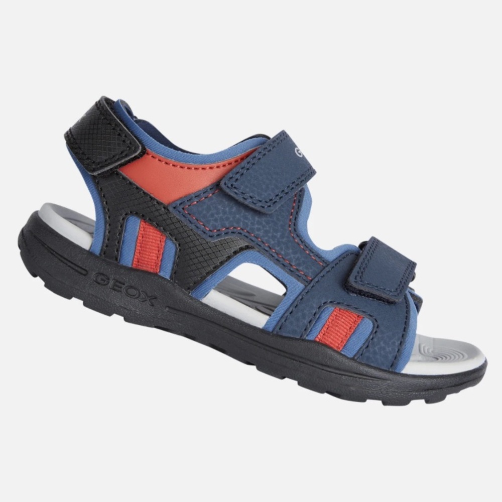 Geox J Vaniette Toddler's Navy and Coral Sandals Size 10 US